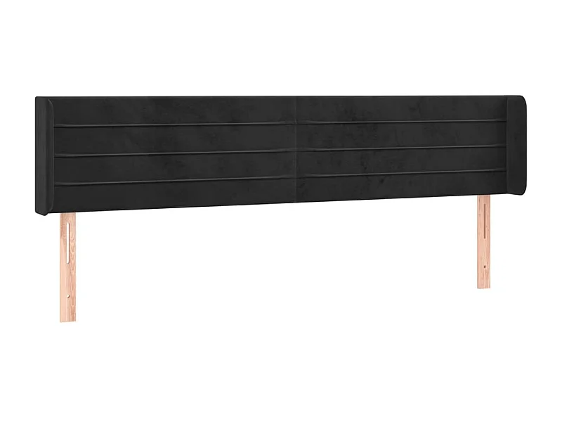 Cabeceira de cama c/ abas veludo 203x16x78/88 cm preto PT434290