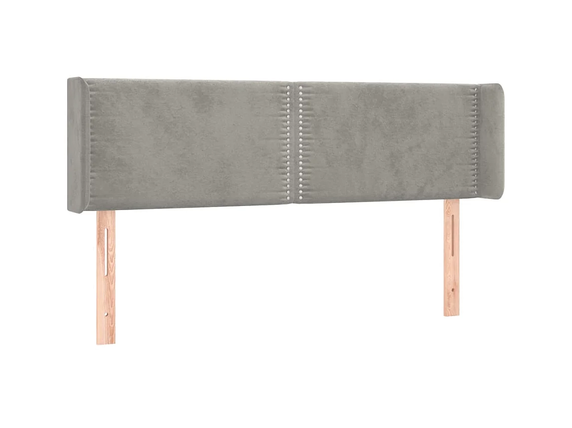 Testiera | Testata del letto Grigio Chiaro a LED 147x16x78/88 cm in Velluto