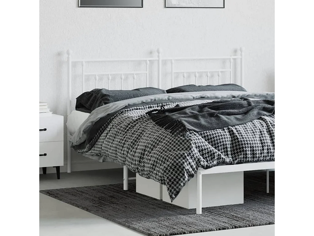 Tête de lit métal blanc 160 cm POI95668 BonneVie Meuble