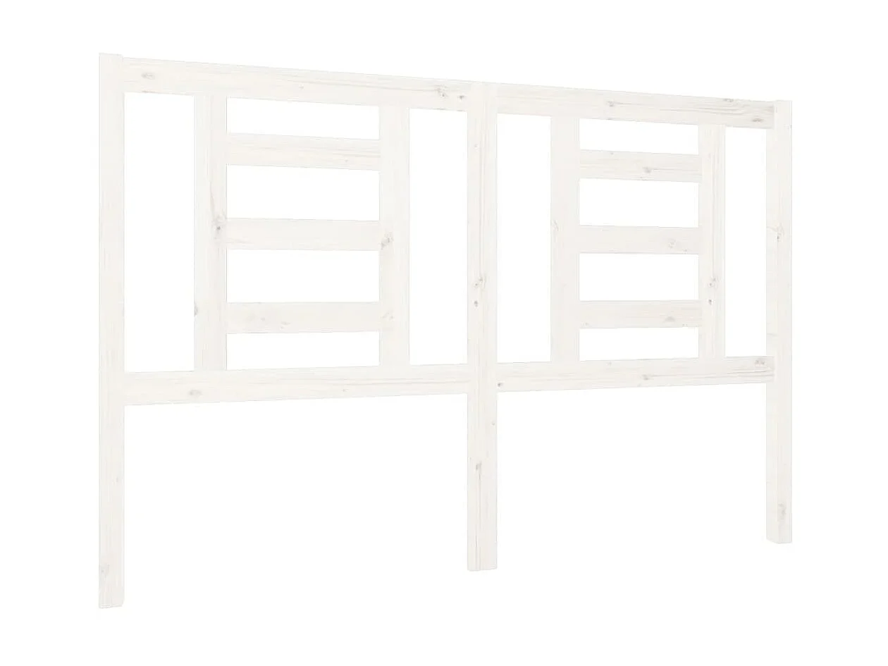 Tête de lit Blanc 126x4x100 cm Bois massif de pin POI93412 BonneVie Meuble