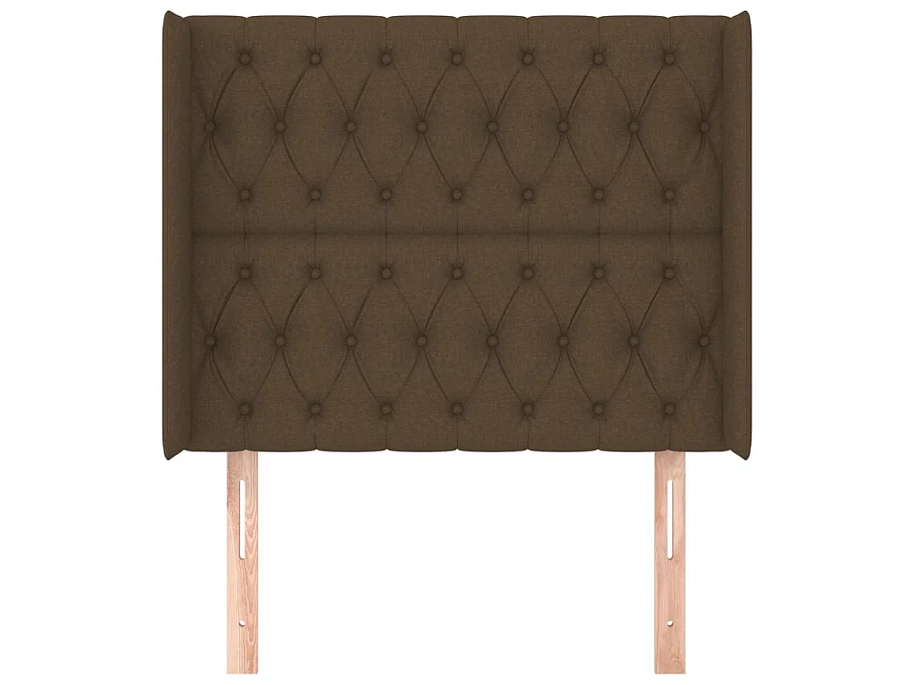 Tête de lit avec oreilles Marron foncé 103x16x118/128 cm Tissu POI19434 BonneVie Meuble