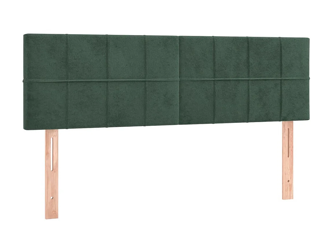 Cabeceira de cama c/luzes LED veludo 144x5x78/88cm verde-escuro PT937705