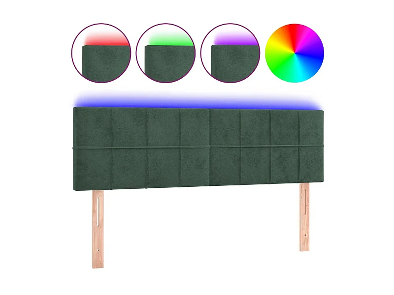 LED Kopfteil,Bettkopfteil Dunkelgrün 144x5x78/88 cm Samt -gkd130511