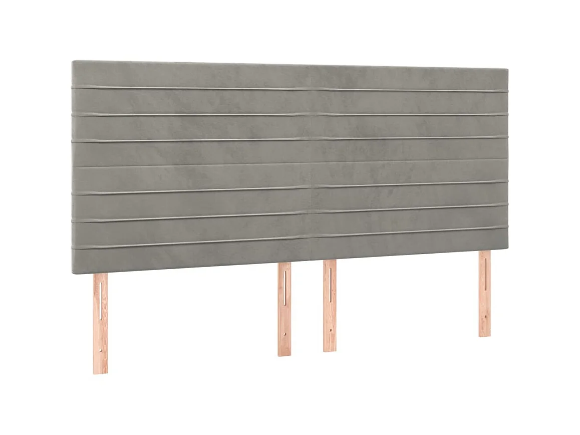 Têtes de lit 4 pcs Gris clair 100x5x78/88 cm Velours POI75003 BonneVie Meuble