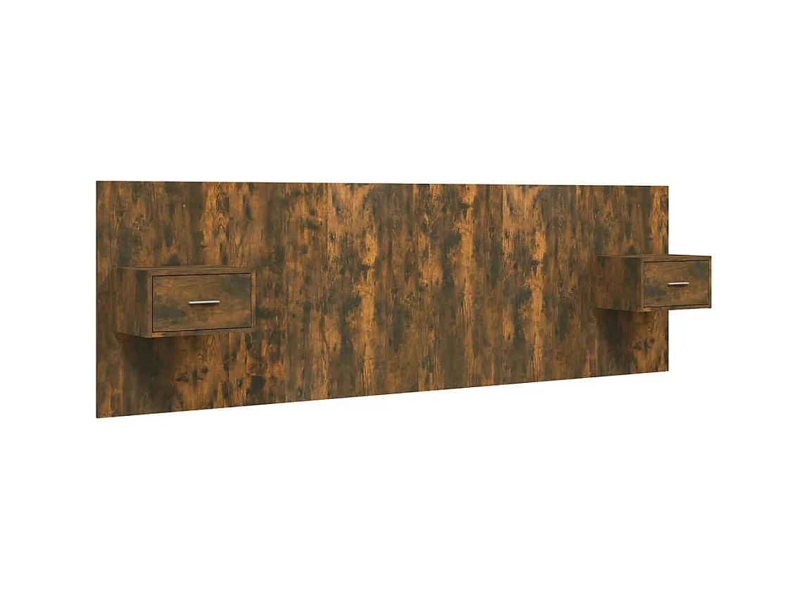 Tête de lit avec armoires Chêne fumé Bois d'ingénierie POI62014 BonneVie Meuble