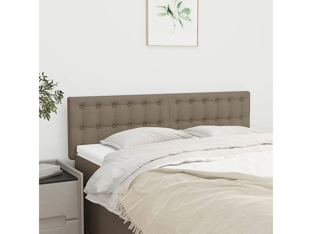 Têtes de lit 2 pcs Taupe 72x5x78/88 cm Tissu POI90089 BonneVie Meuble