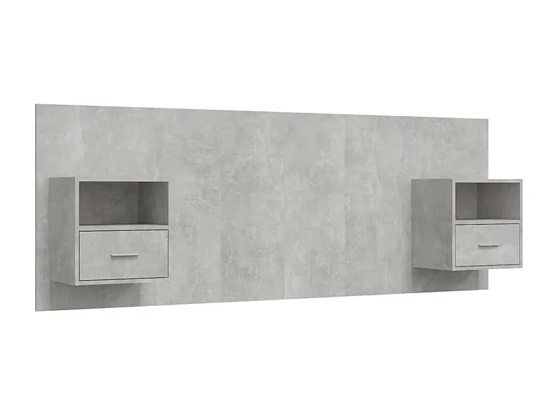 Tête de lit avec armoires Gris béton Bois d'ingénierie POI58191 BonneVie Meuble