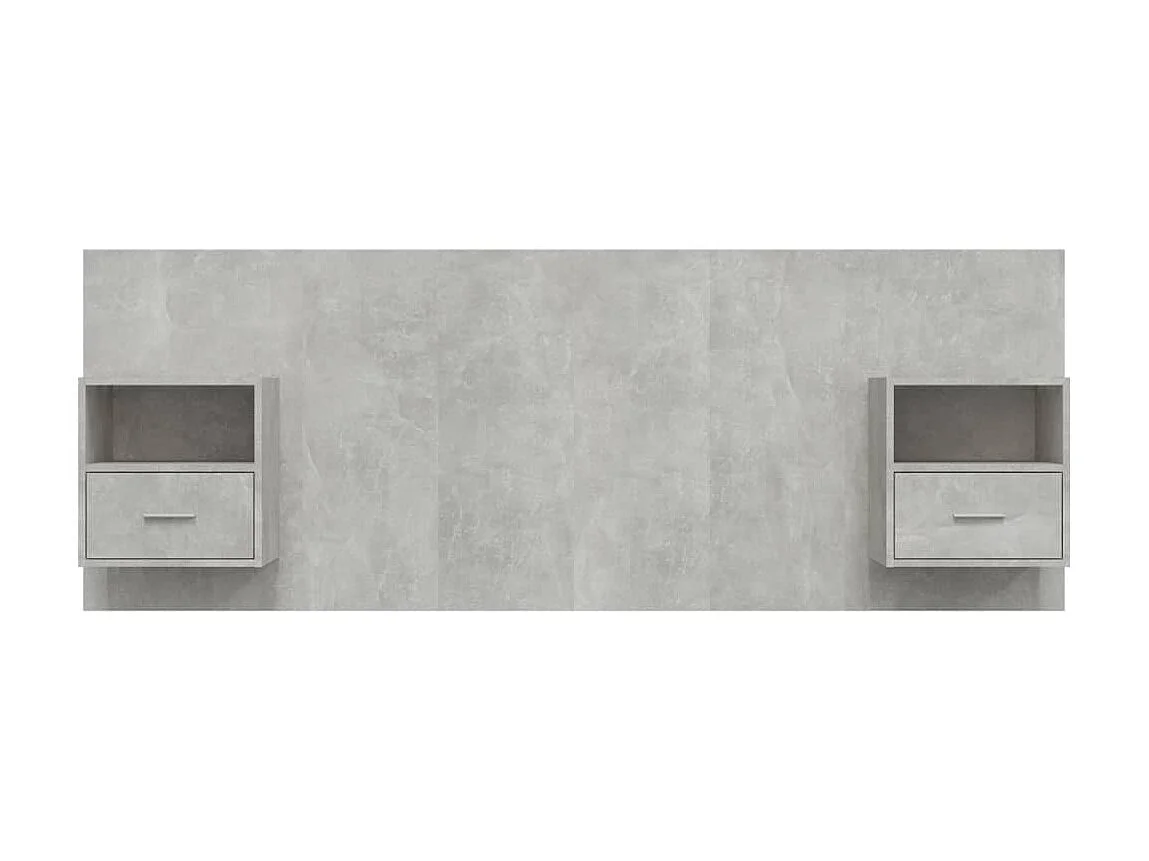 Tête de lit avec armoires Gris béton Bois d'ingénierie POI58191 BonneVie Meuble
