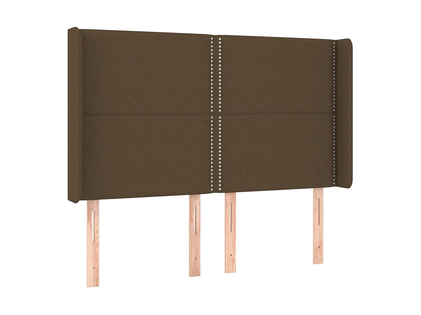 Tête de lit avec oreilles Marron foncé 147x16x118/128 cm Tissu POI33061 BonneVie Meuble