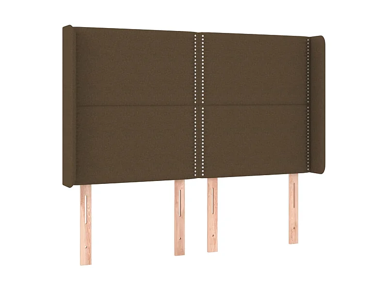 Kopfteil,Bettkopfteil mit Ohren Dunkelbraun 147x16x118/128 cm Stoff -gkd947818