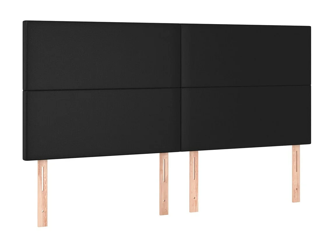 Tête de lit à LED Noir 200x5x118/128 cm Similicuir POI70020 BonneVie Meuble