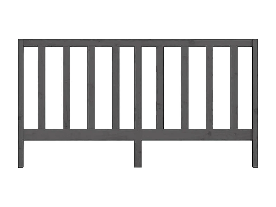 Tête de lit Gris 206x4x100 cm Bois massif de pin POI40536 BonneVie Meuble