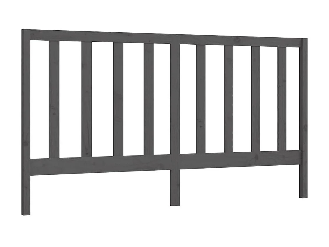 Testiera | Testata del letto per Letto Grigia 206x4x100cm in Legno Massello di Pino