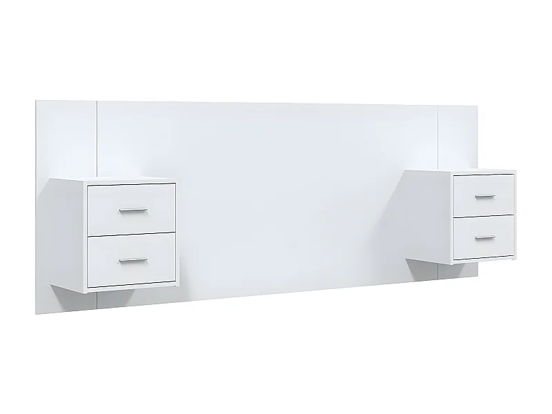 Testiera | Testata del letto per Letto con Comodini in Legno Multistrato Bianco