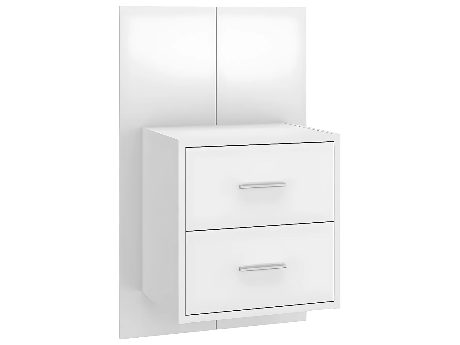 Testiera | Testata del letto per Letto con Comodini in Legno Multistrato Bianco