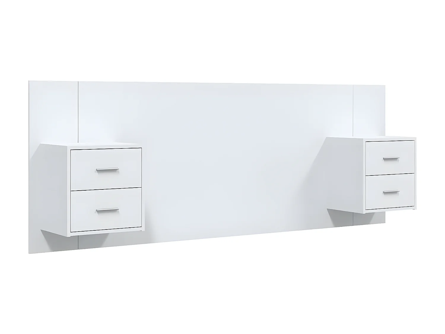 Tête de lit avec armoires Blanc Bois d'ingénierie POI39056 BonneVie Meuble