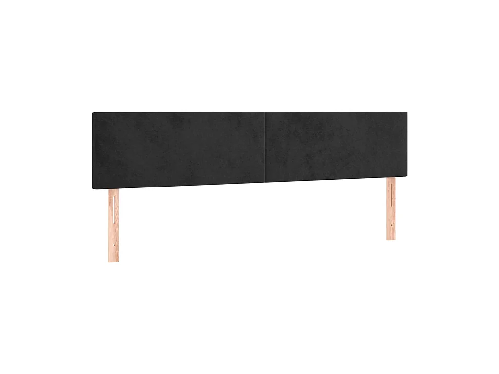 Têtes de lit 2 pcs Noir 80x5x78/88 cm Velours POI70388 BonneVie Meuble