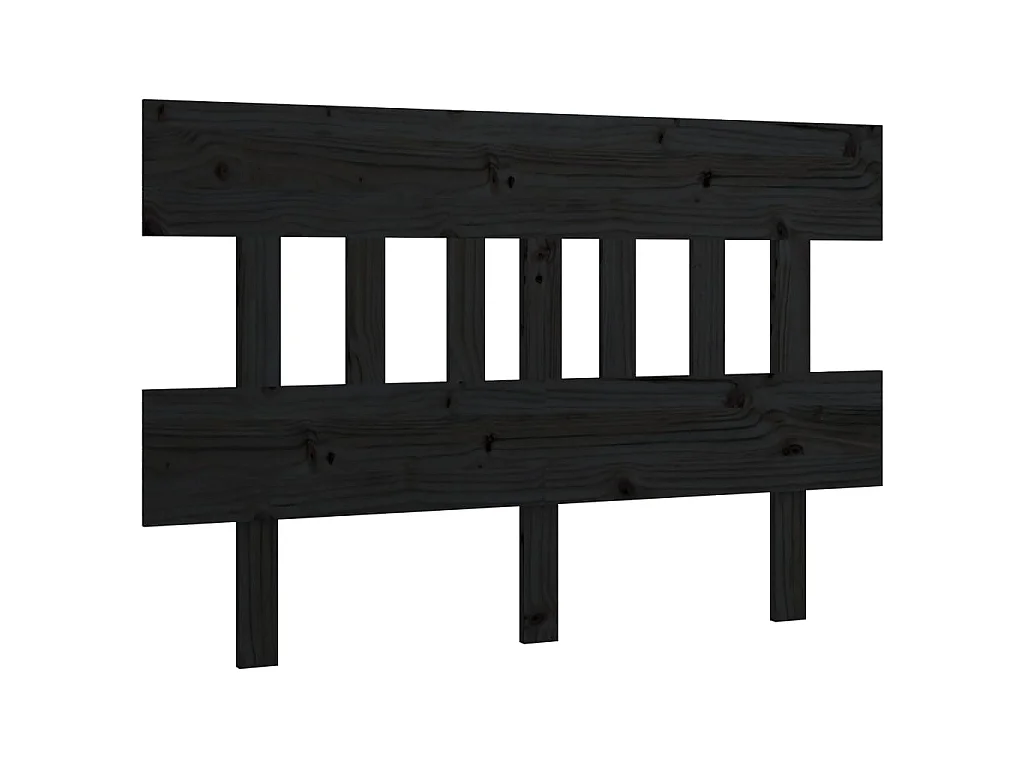 Cabecero de cama madera maciza de pino negro 183,5x3x81 cm ES13860