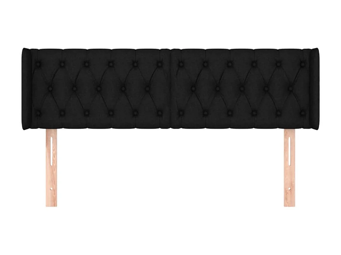 Tête de lit avec oreilles Noir 163x16x78/88 cm Tissu POI80211 BonneVie Meuble