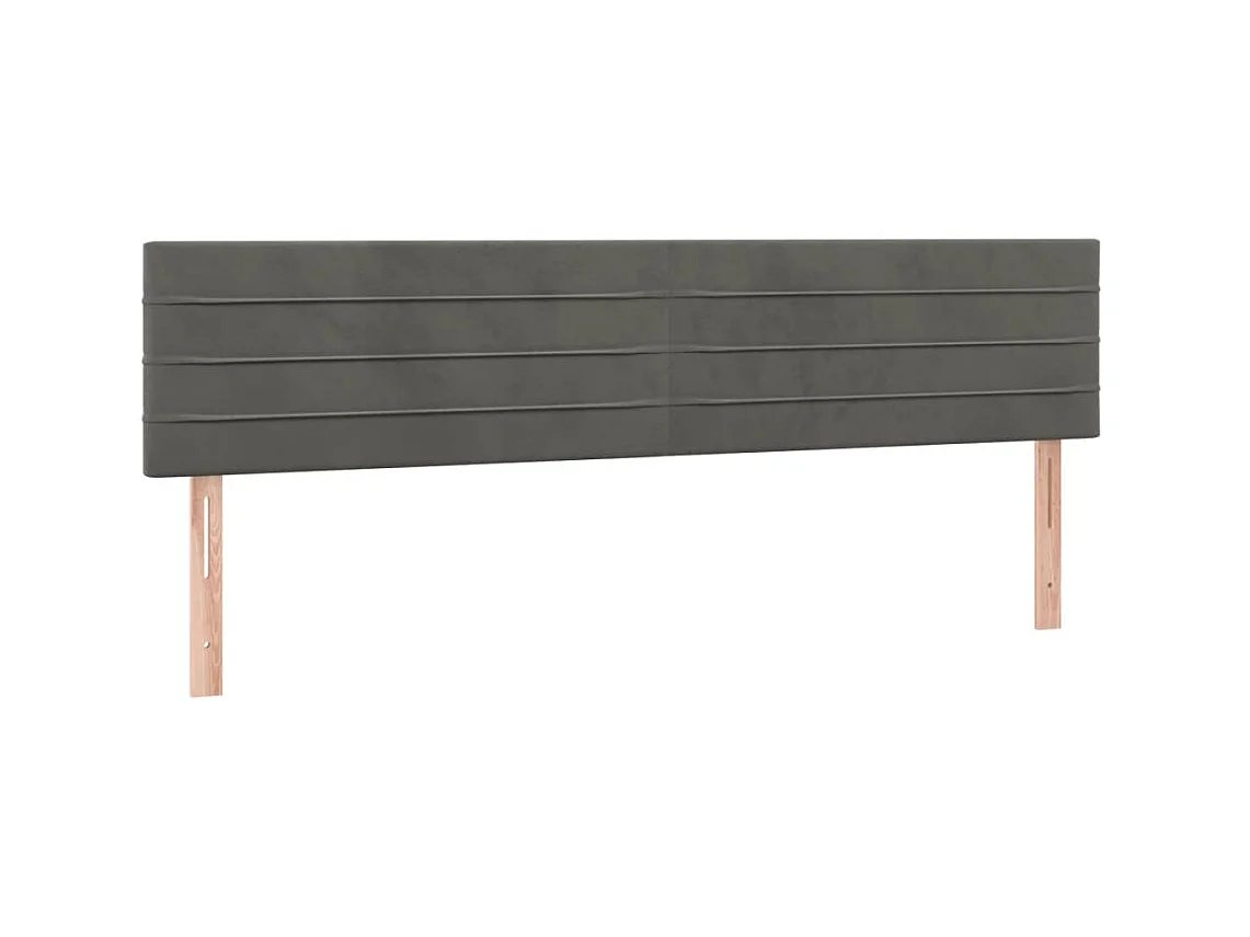 Têtes de lit 2 pcs Gris foncé 100x5x78/88 cm Velours POI12614 BonneVie Meuble