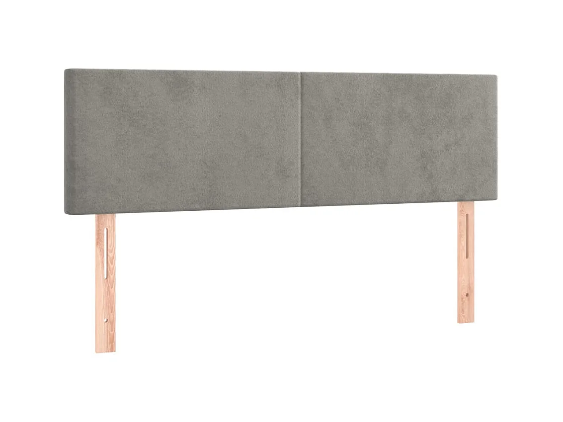Têtes de lit 2 pcs Gris clair 72x5x78/88 cm Velours POI65609 BonneVie Meuble