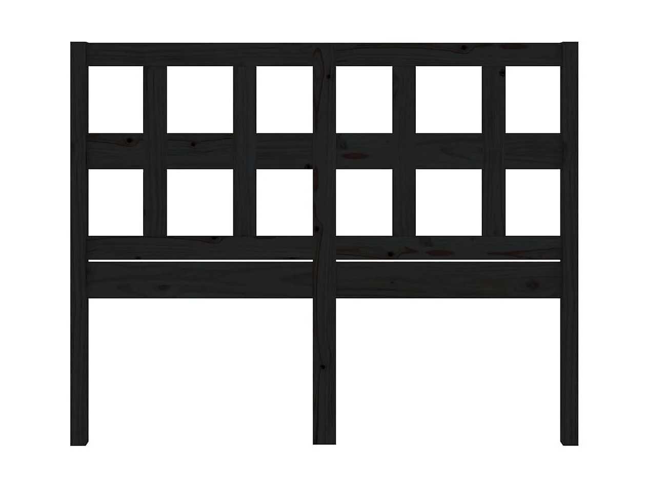 Tête de lit Noir 145,5x4x100 cm Bois massif de pin POI60834 BonneVie Meuble