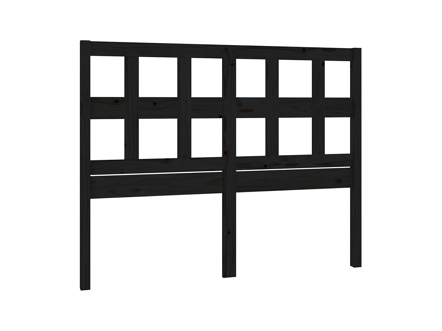Tête de lit Noir 145,5x4x100 cm Bois massif de pin POI60834 BonneVie Meuble