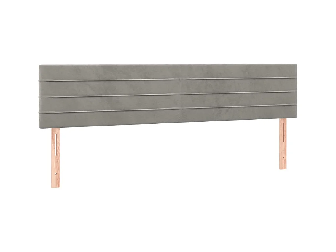 Cabecero con LED de terciopelo gris claro 160x5x78/88 cm ES20803