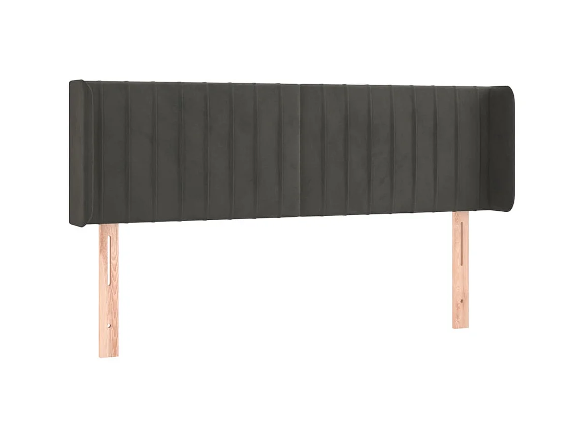 Testiera | Testata del letto ad Orecchio Grigio Scuro 147x16x78/88 cm in Velluto