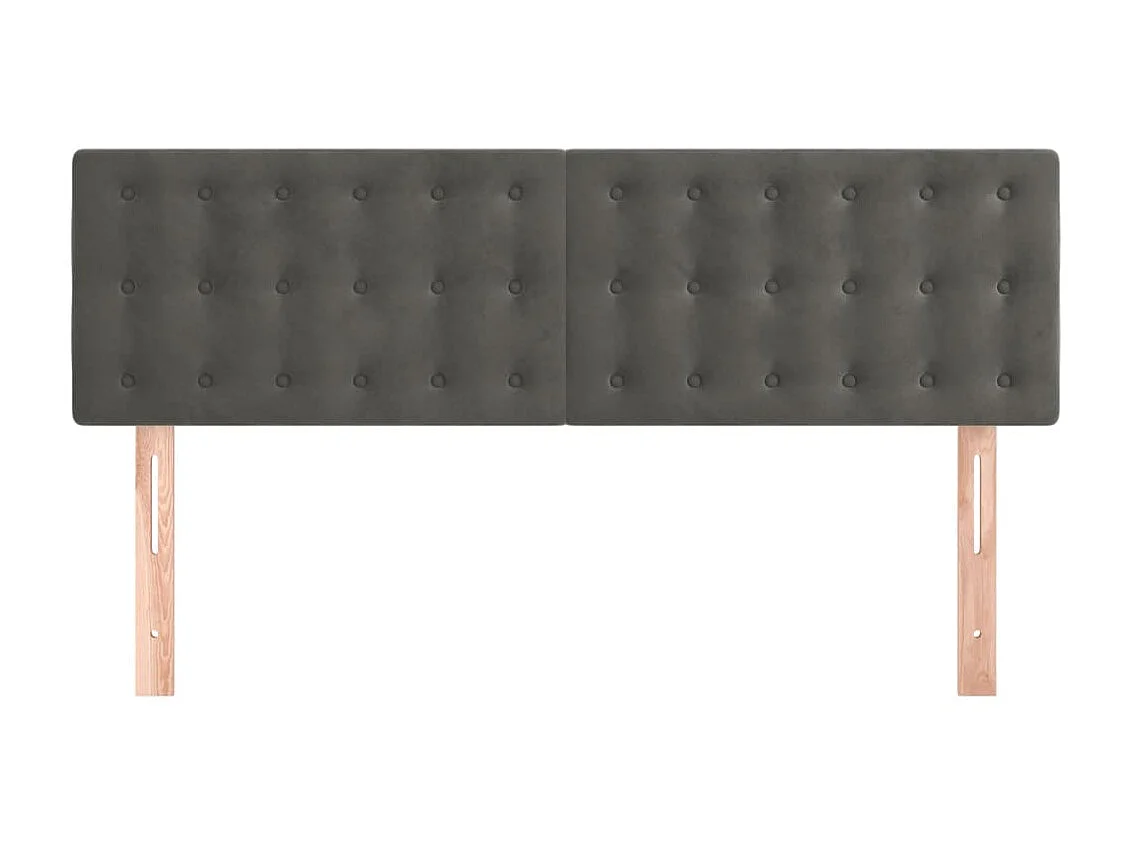 2er-set-Kopfteil,Bettkopfteile Dunkelgrau 72x5x78/88 cm Samt -gkd893388
