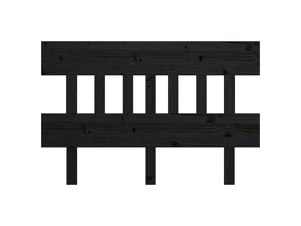 Cabeceira de cama 123,5x3x81 cm pinho maciço preto PT340693