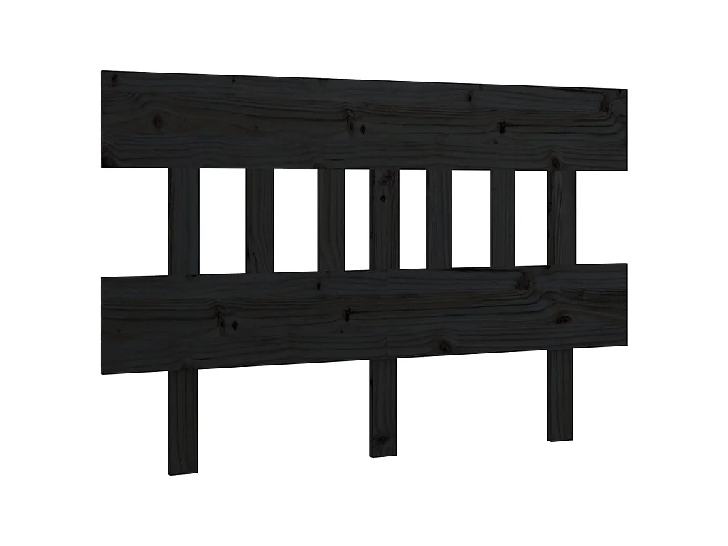 Tête de lit Noir 123,5x3x81 cm Bois massif de pin POI29928 BonneVie Meuble