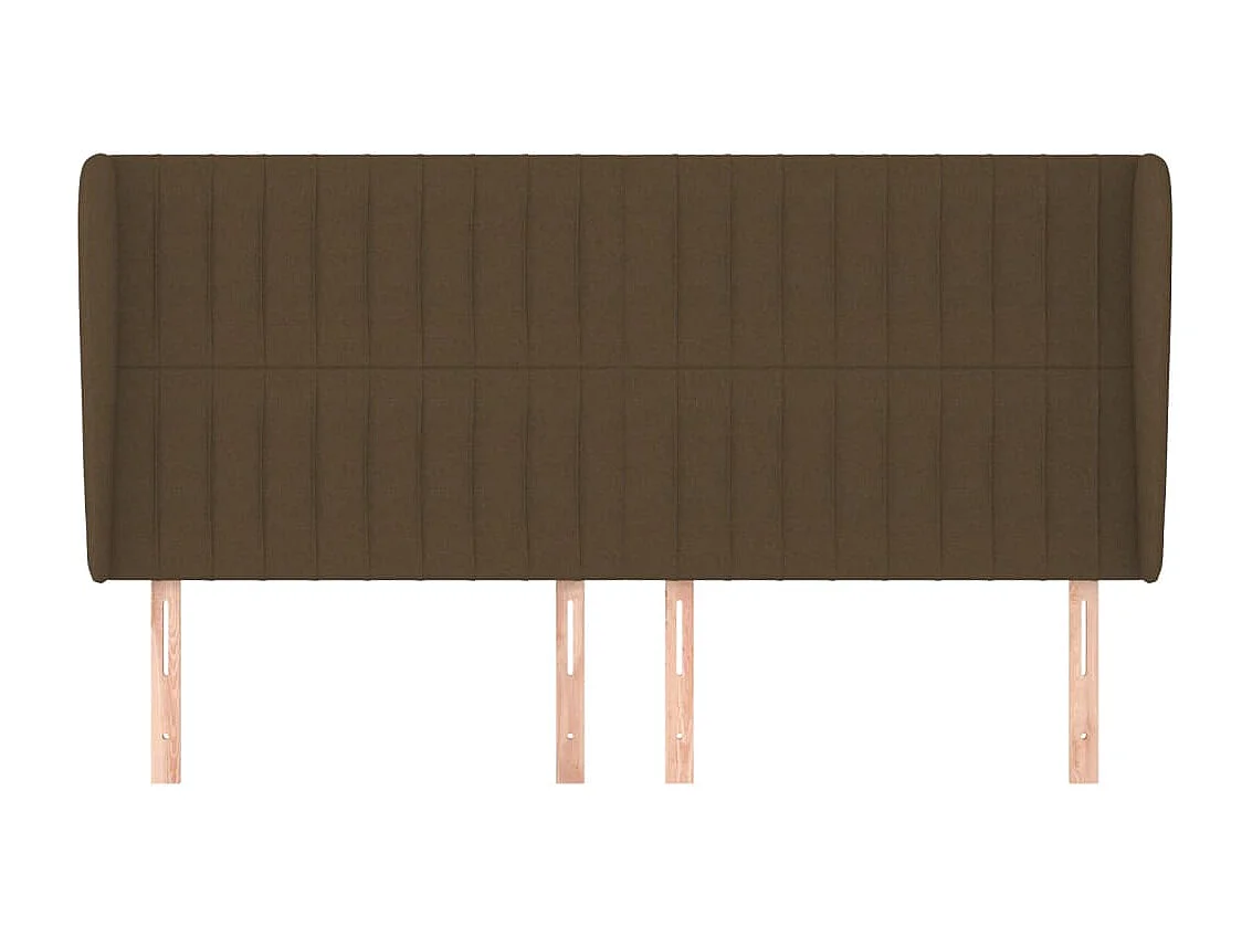 Kopfteil,Bettkopfteil mit Ohren Dunkelbraun 203x23x118/128 cm Stoff -gkd823967