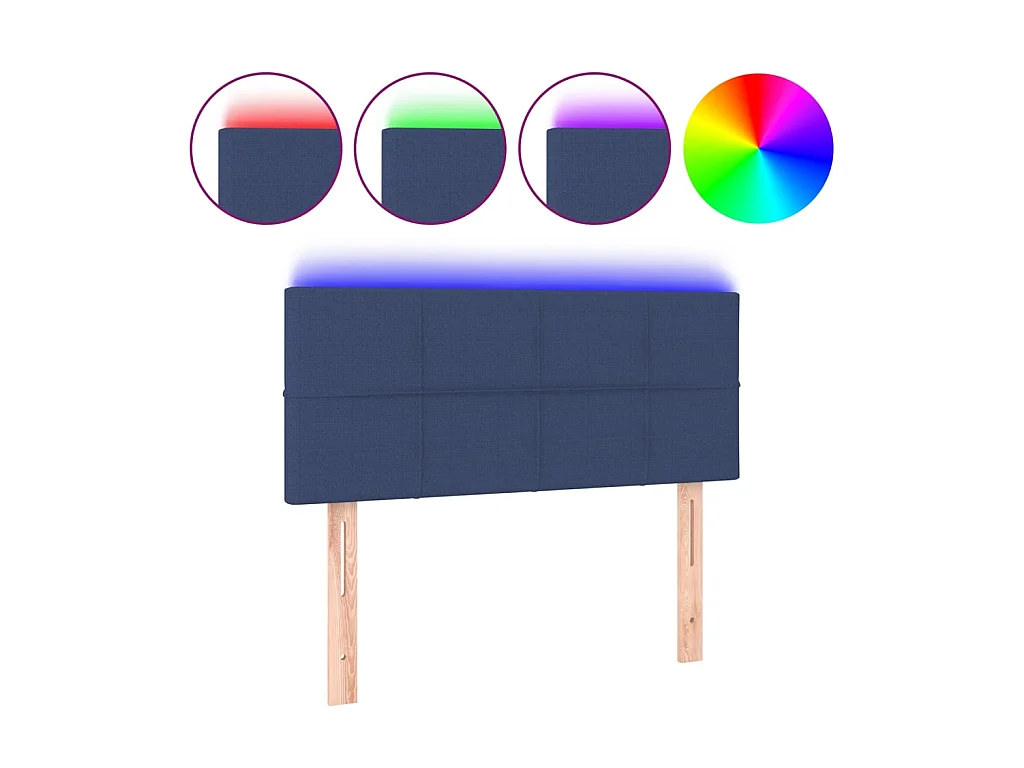 Testiera | Testata del letto a LED Blu 80x5x78/88 cm in Tessuto