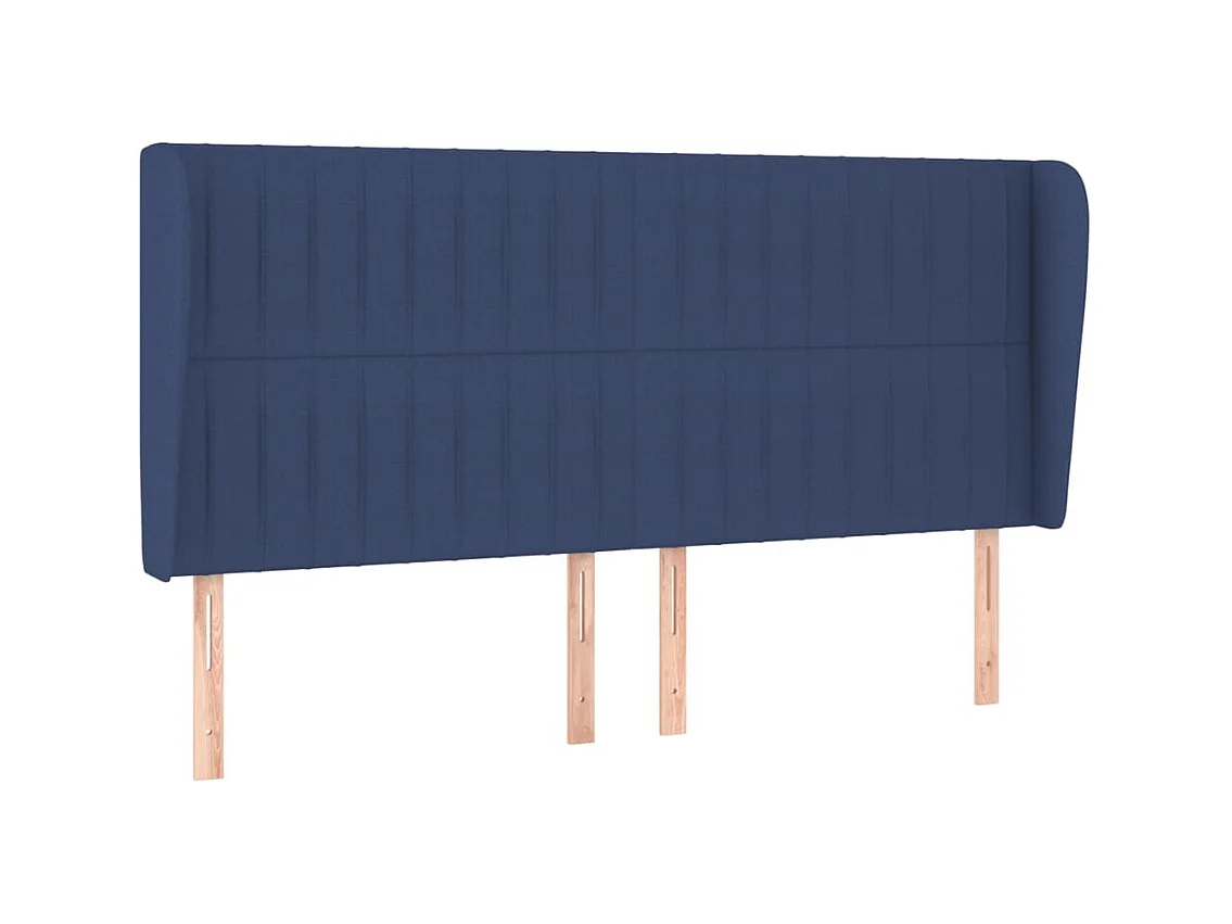Tête de lit avec oreilles Bleu 163x23x118/128 cm Tissu POI35074 BonneVie Meuble