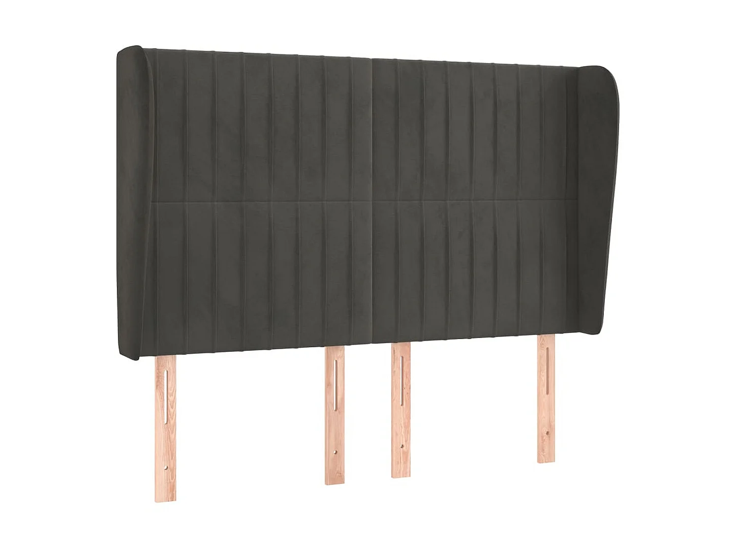 Tête de lit avec oreilles Gris foncé 147x23x118/128 cm Velours POI26050 BonneVie Meuble