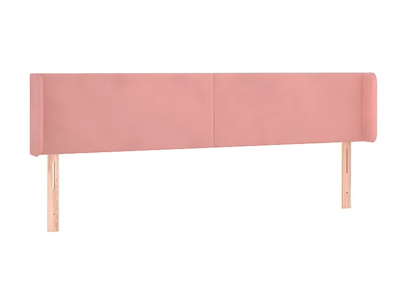 Tête de lit avec oreilles Rose 203x16x78/88 cm Velours POI85414 BonneVie Meuble