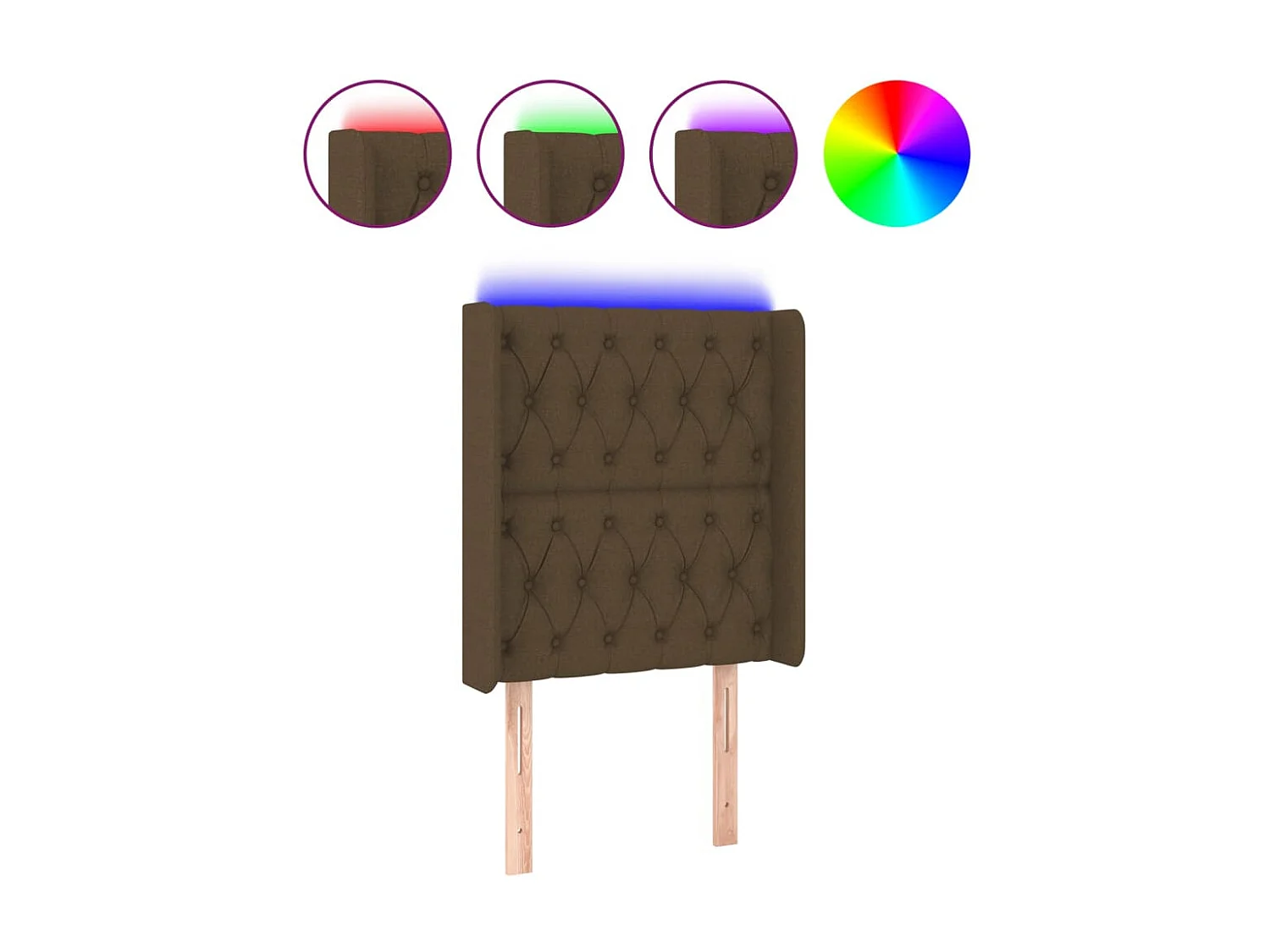 LED Kopfteil,Bettkopfteil Dunkelbraun 83x16x118/128 cm Stoff -gkd48593