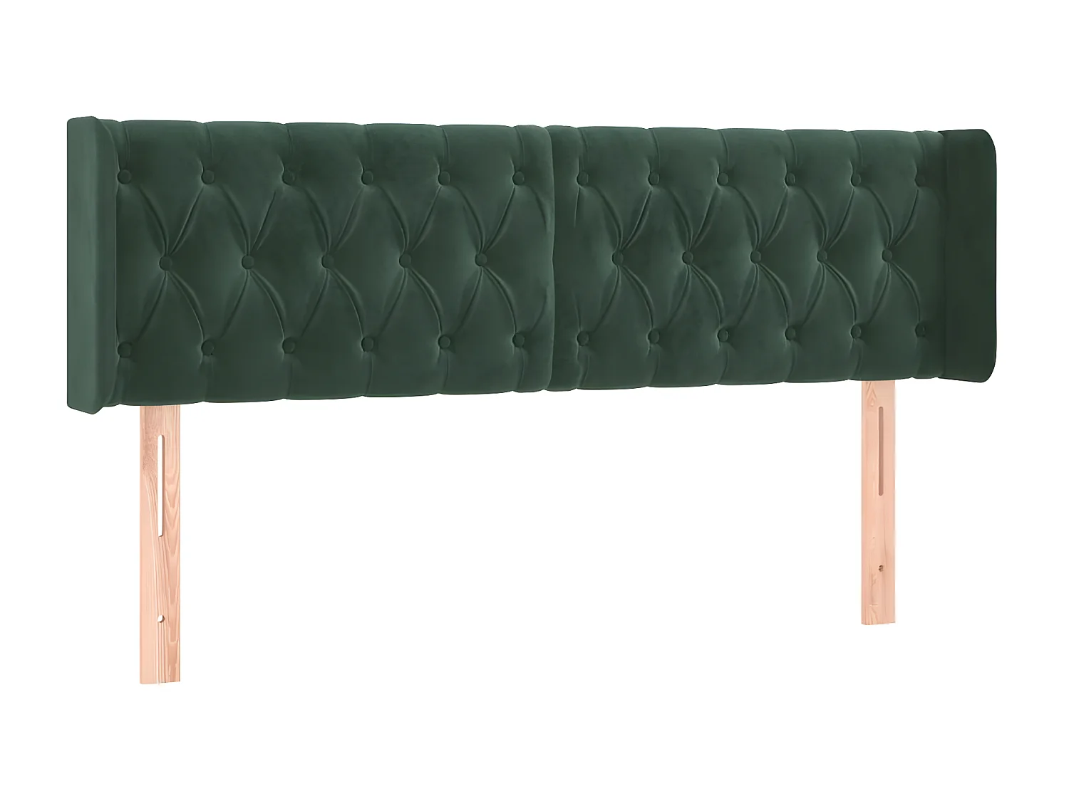 Cabeceira cama c/ luzes LED veludo 163x16x78/88 cm verde-escuro PT555405
