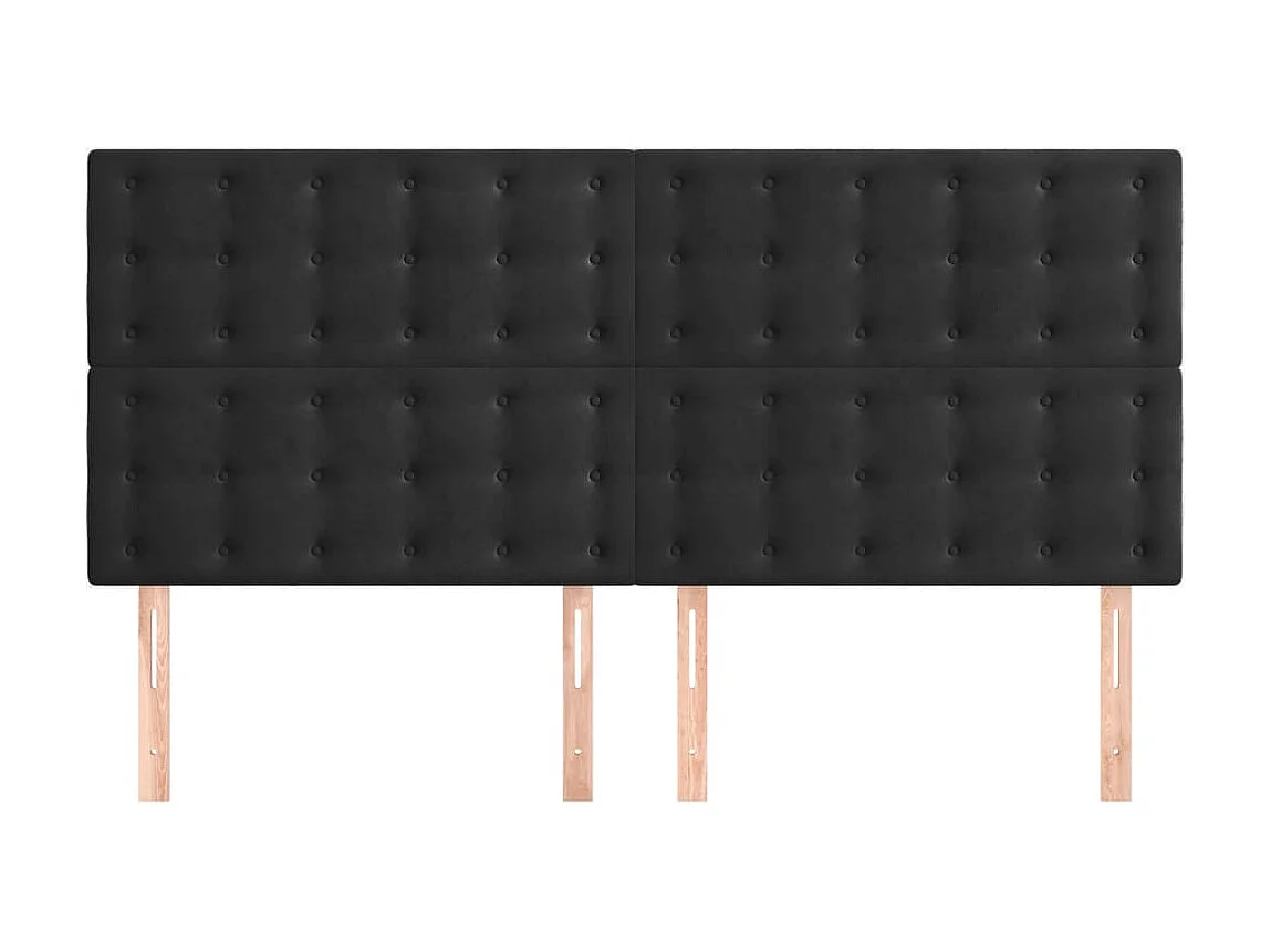 Têtes de lit 4 pcs Noir 100x5x78/88 cm Velours POI37695 BonneVie Meuble