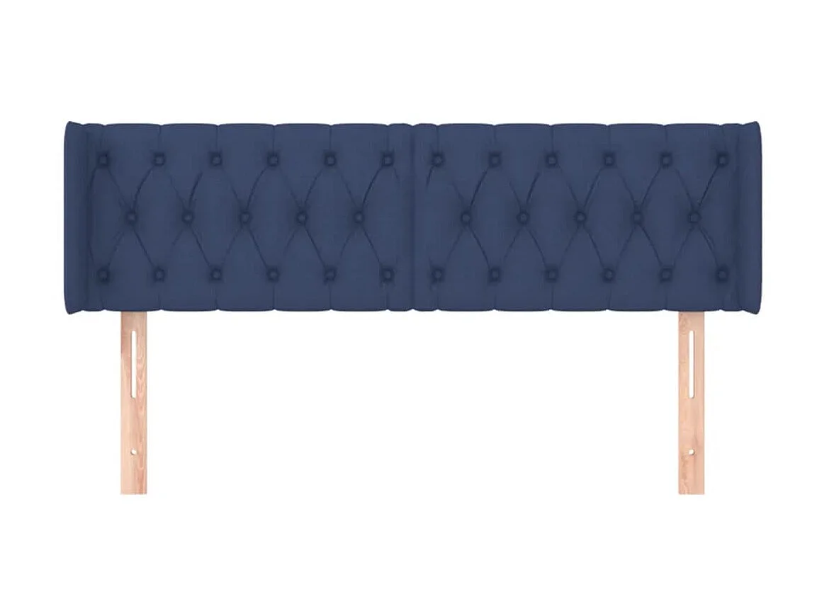Tête de lit avec oreilles Bleu 163x16x78/88 cm Tissu POI26719 BonneVie Meuble