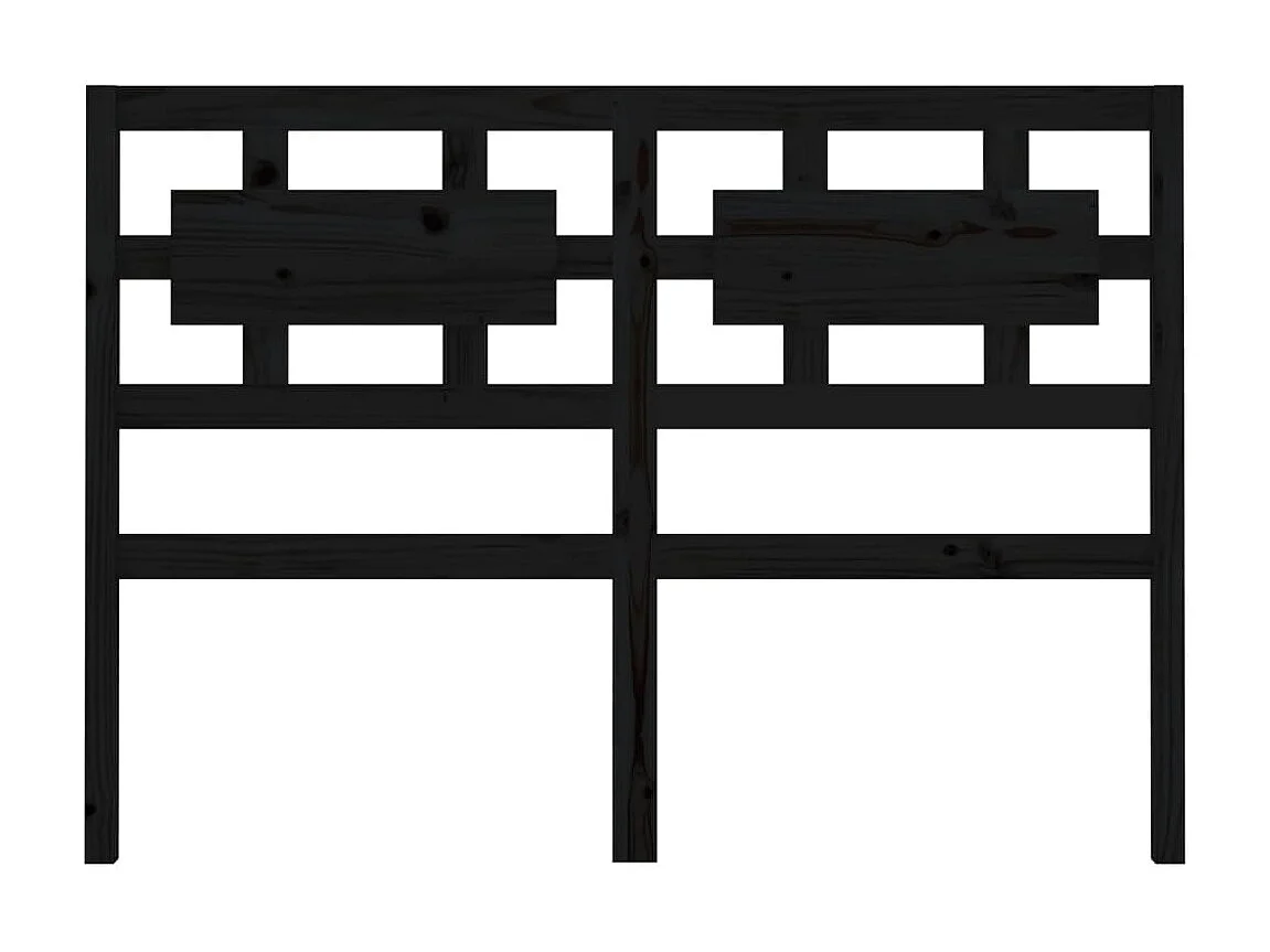 Tête de lit Noir 125,5x4x100 cm Bois massif de pin POI24410 BonneVie Meuble