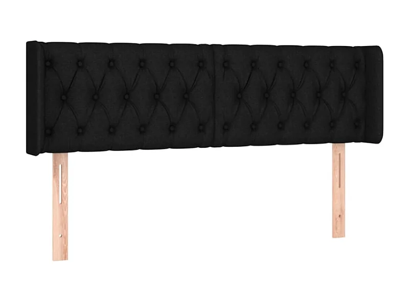 Tête de lit avec oreilles Noir 147x16x78/88 cm Tissu POI36080 BonneVie Meuble