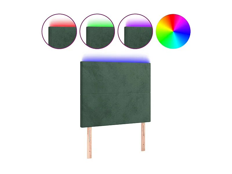 LED Kopfteil,Bettkopfteil Dunkelgrün 80x5x118/128 cm Samt -gkd826479