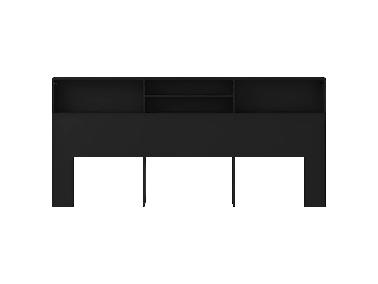 Armoire de tête de lit Noir 220x19x103,5 cm POI13103 BonneVie Meuble