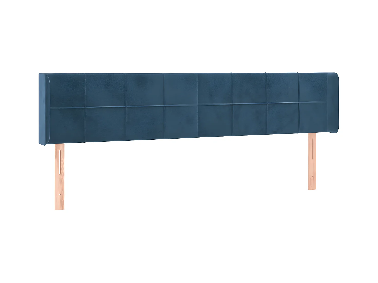 Testiera | Testata del letto ad Orecchio Blu Scuro 203x16x78/88 cm in Velluto