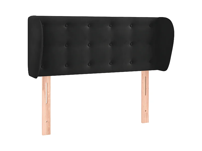 Kopfteil,Bettkopfteil mit Ohren Schwarz 93x23x78/88 cm Samt -gkd210684