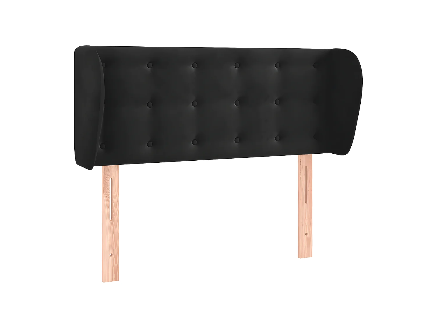 Tête de lit avec oreilles Noir 93x23x78/88 cm Velours POI89295 BonneVie Meuble