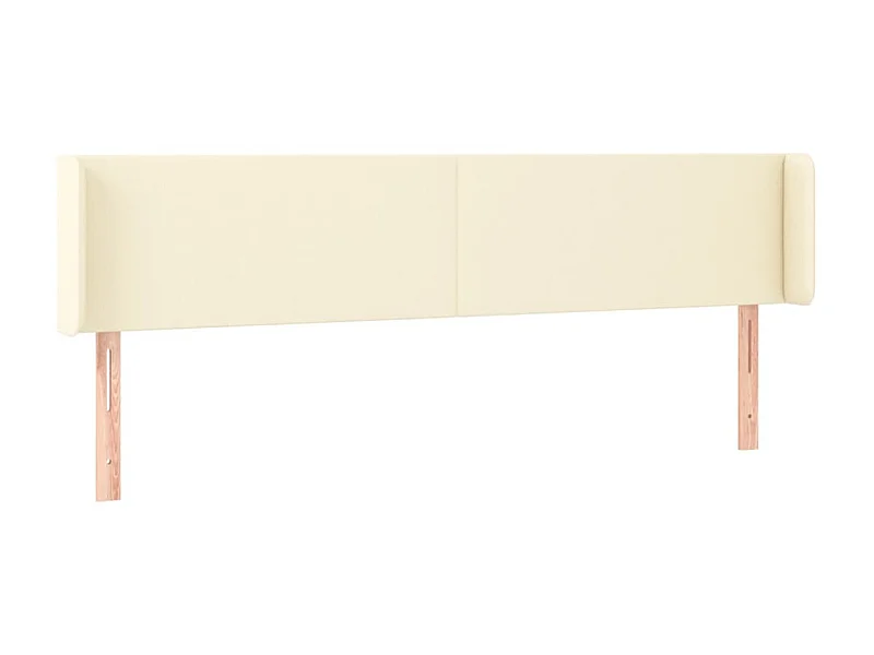 Cabeceira de cama c/ abas couro artificial 163x16x78/88cm creme PT108671