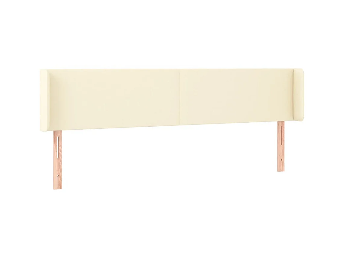 Tête de lit avec oreilles Crème 163x16x78/88 cm Similicuir POI28823 BonneVie Meuble
